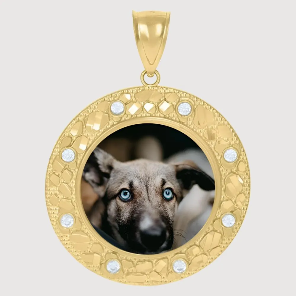 10k Solid Gold Picture Pendant Custom Medallion Frame