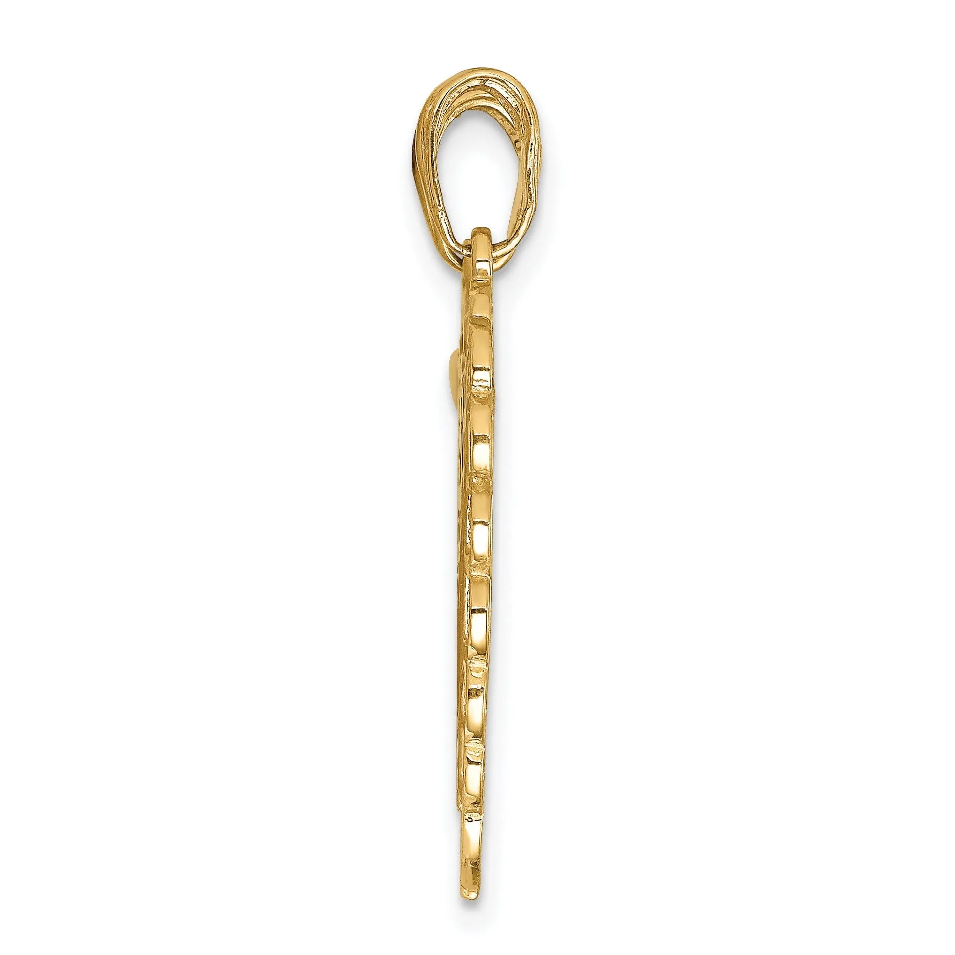 14k Yellow Gold 2 Piece Mizpah Charm Pendant. Engraving fee $22.00.