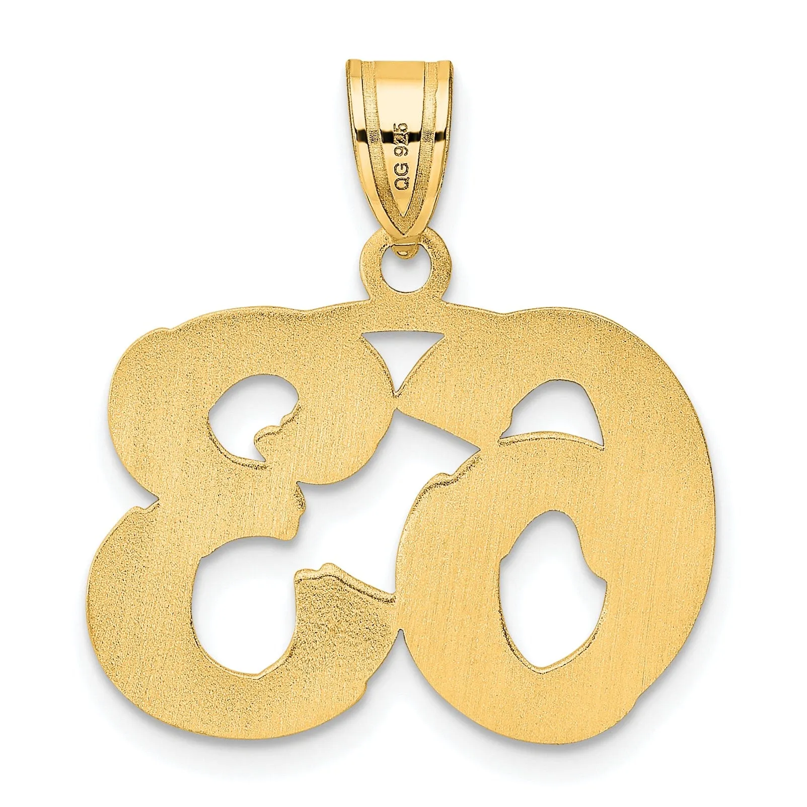 14k Yellow Gold Polished Etched Finish Number 63 Charm Pendant