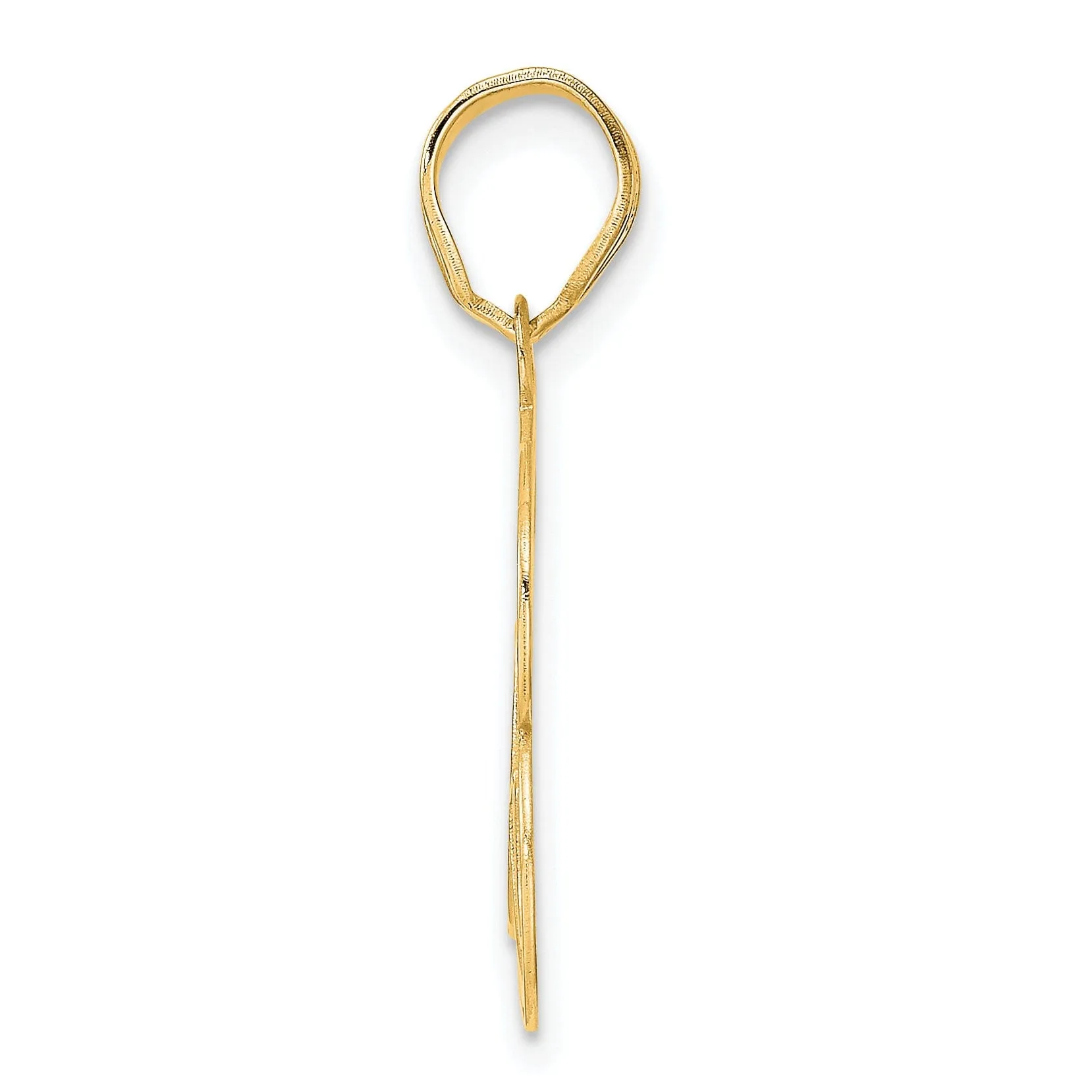 14k Yellow Gold Polished Etched Finish Number 63 Charm Pendant