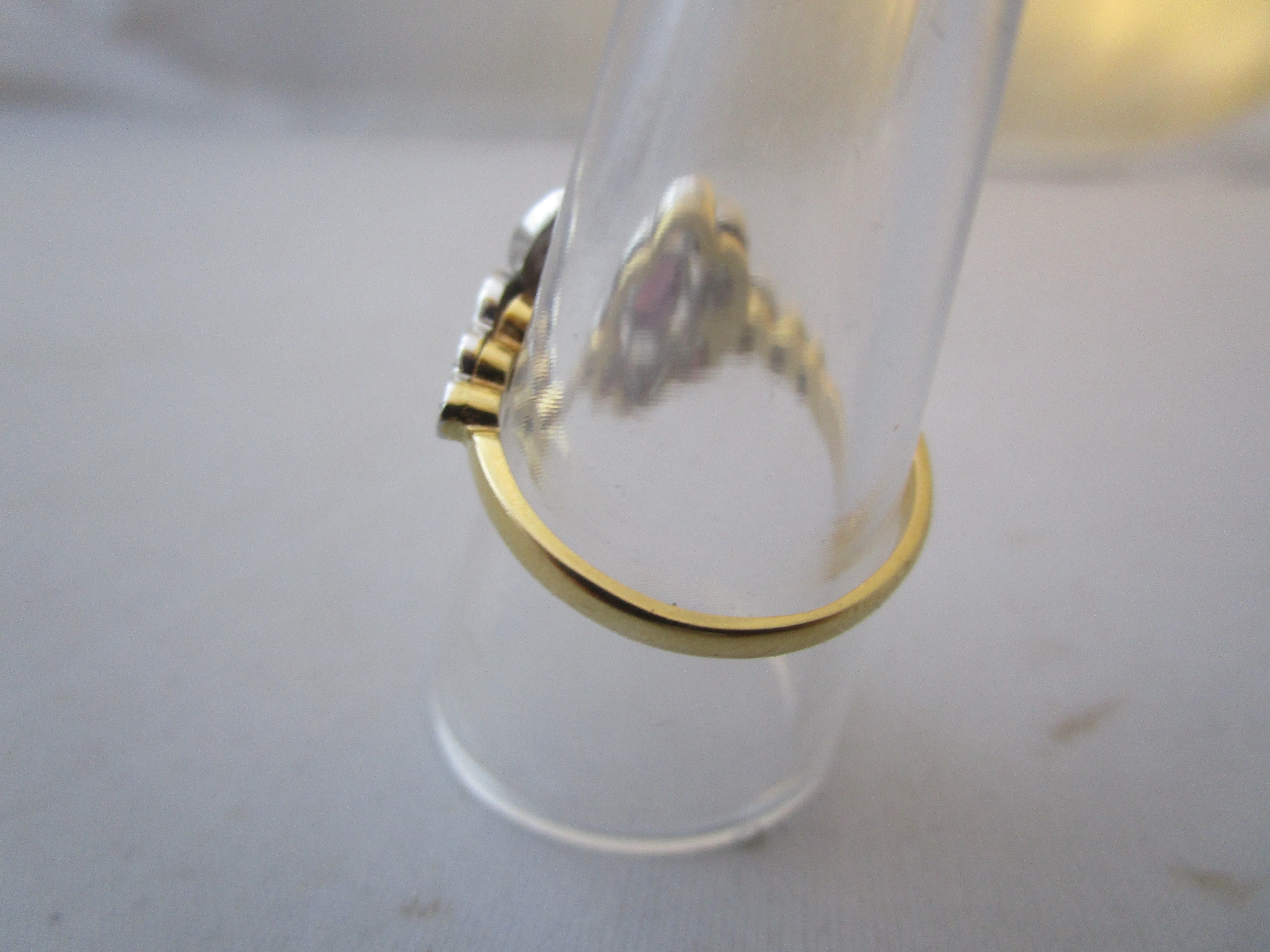 18K Gold Ruby And Diamond Floral Cluster Ring Vintage c1987