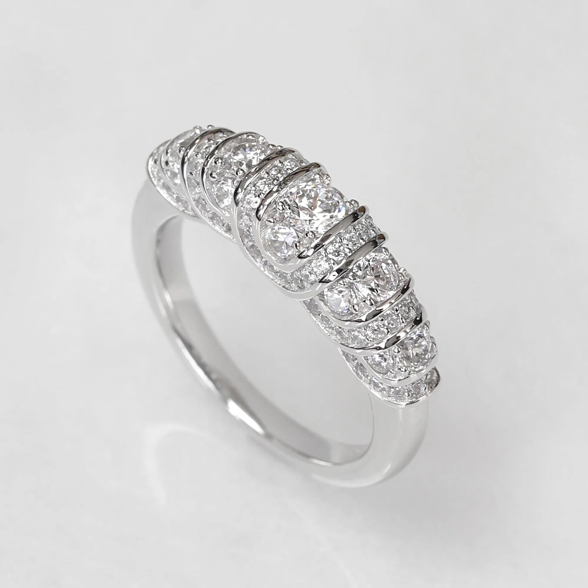 Art Deco Dome Wedding Band