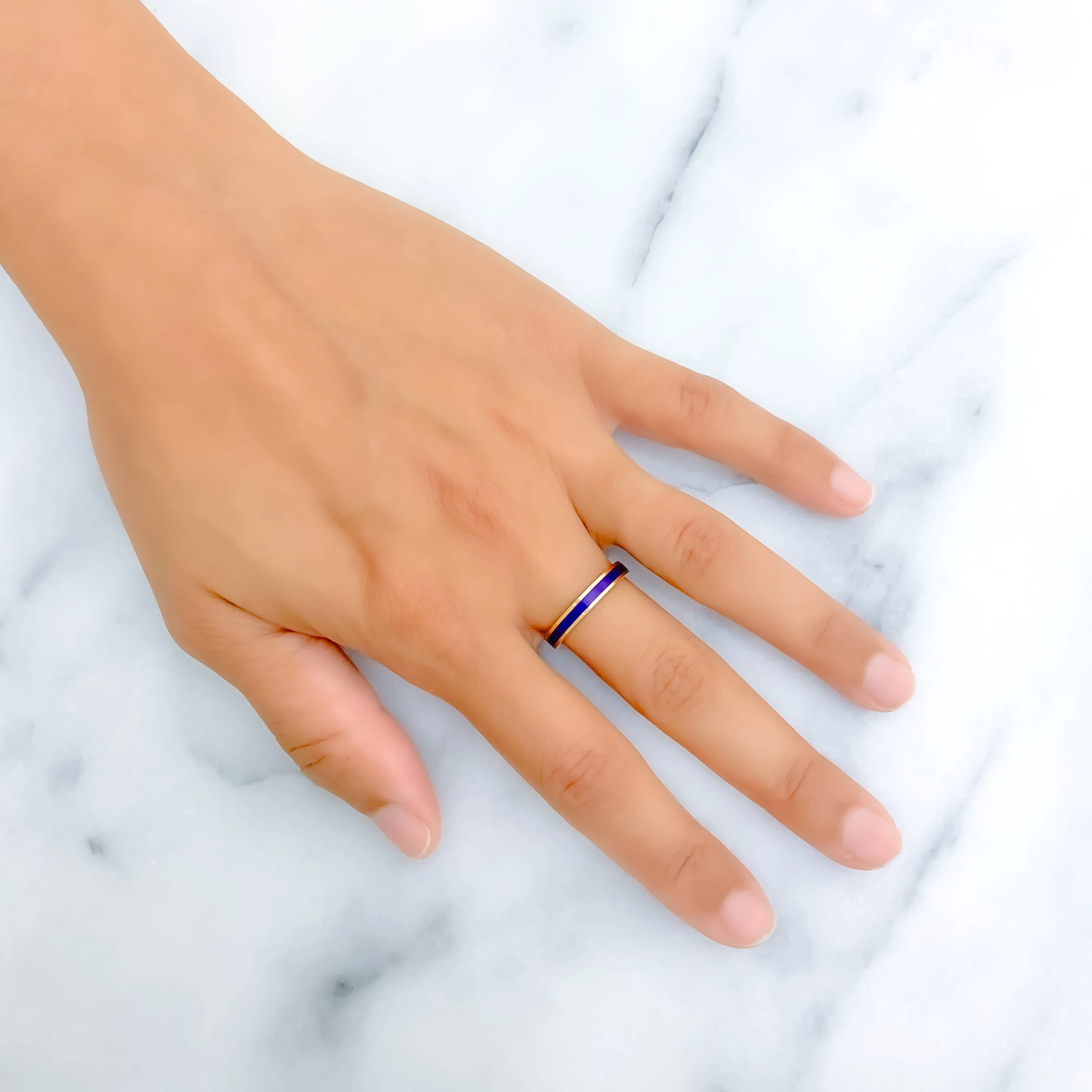 Attractive Royal Blue 22k Gold Enamel Band