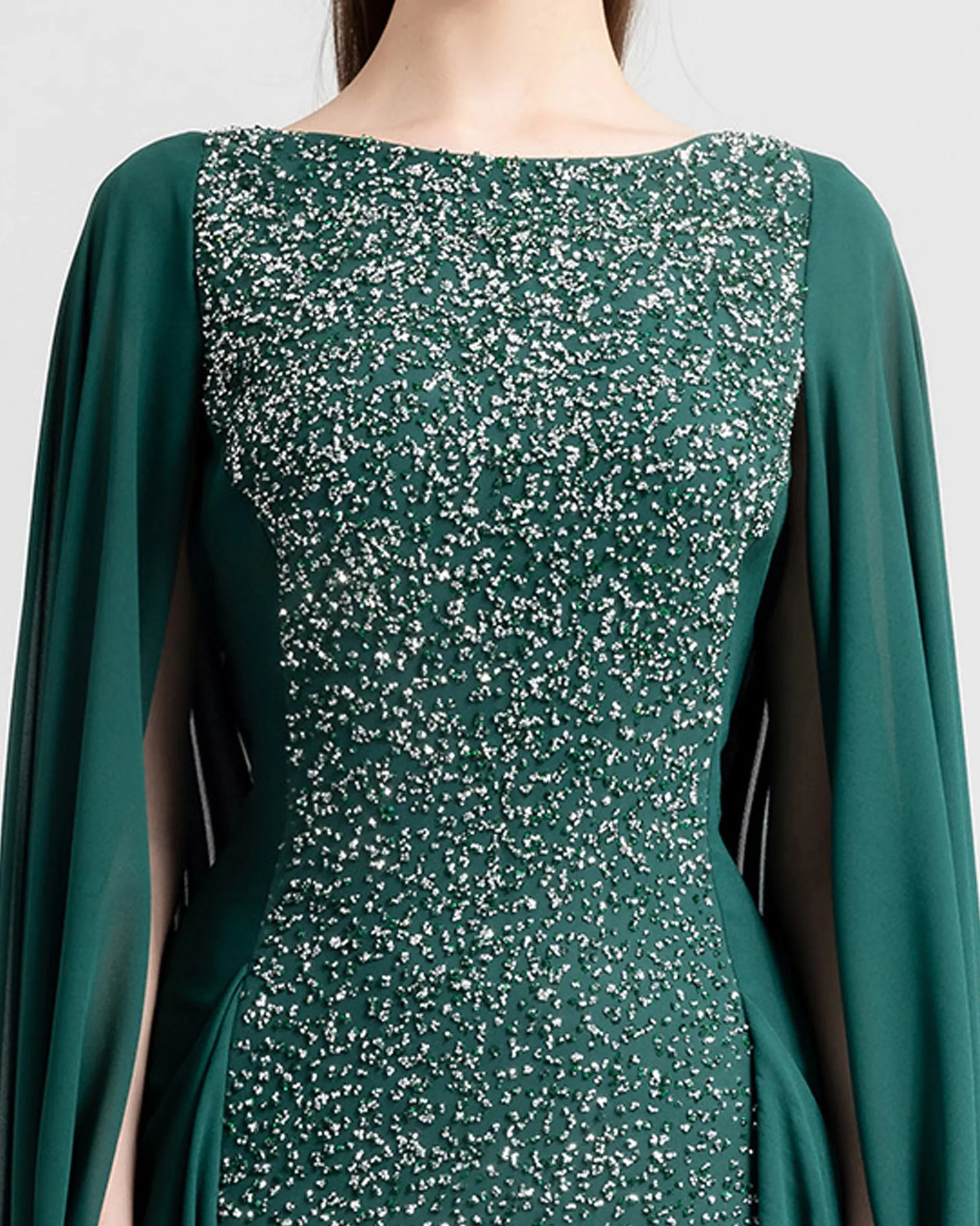 Beaded Round-Neckline Dress