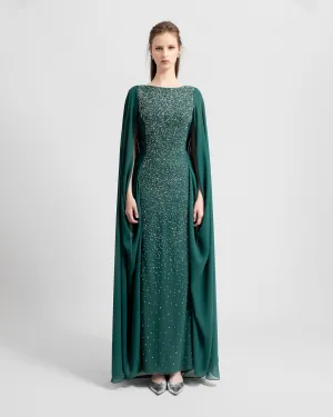 Beaded Round-Neckline Dress