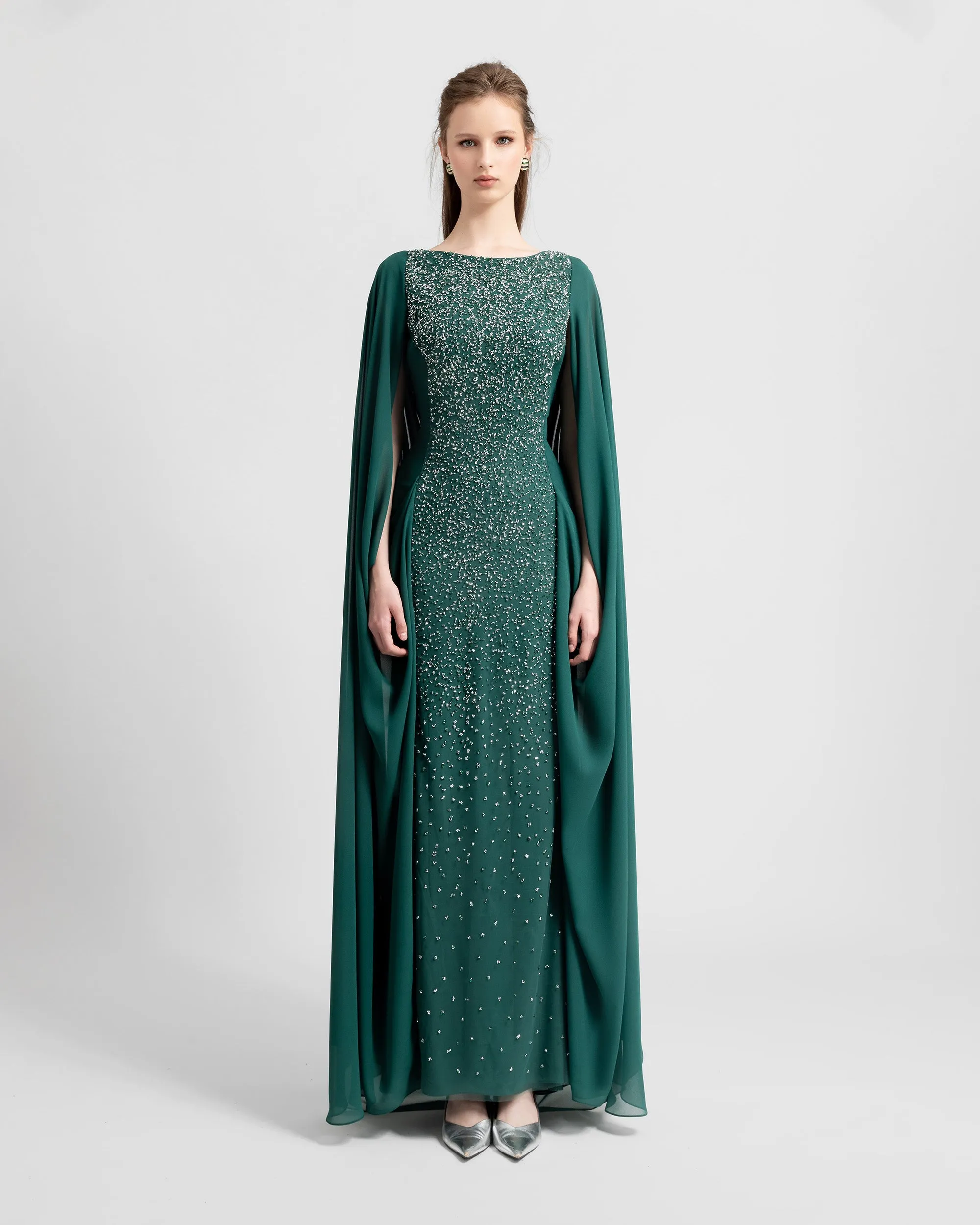 Beaded Round-Neckline Dress