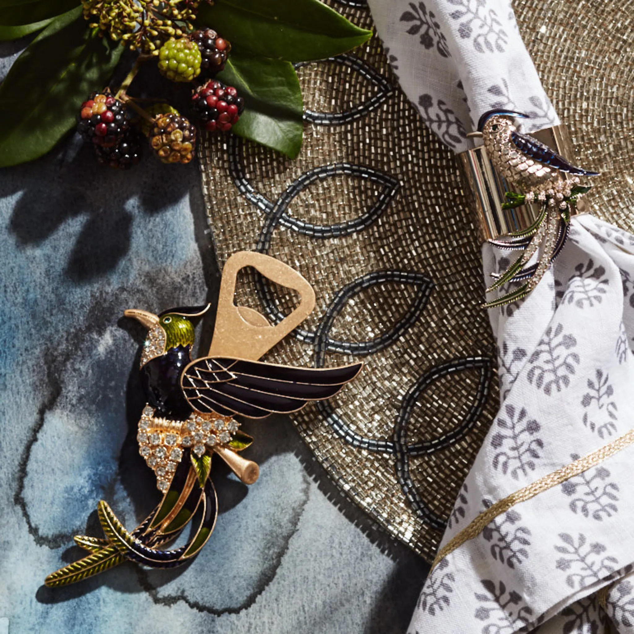 Bird Napkin Rings, Set of Two