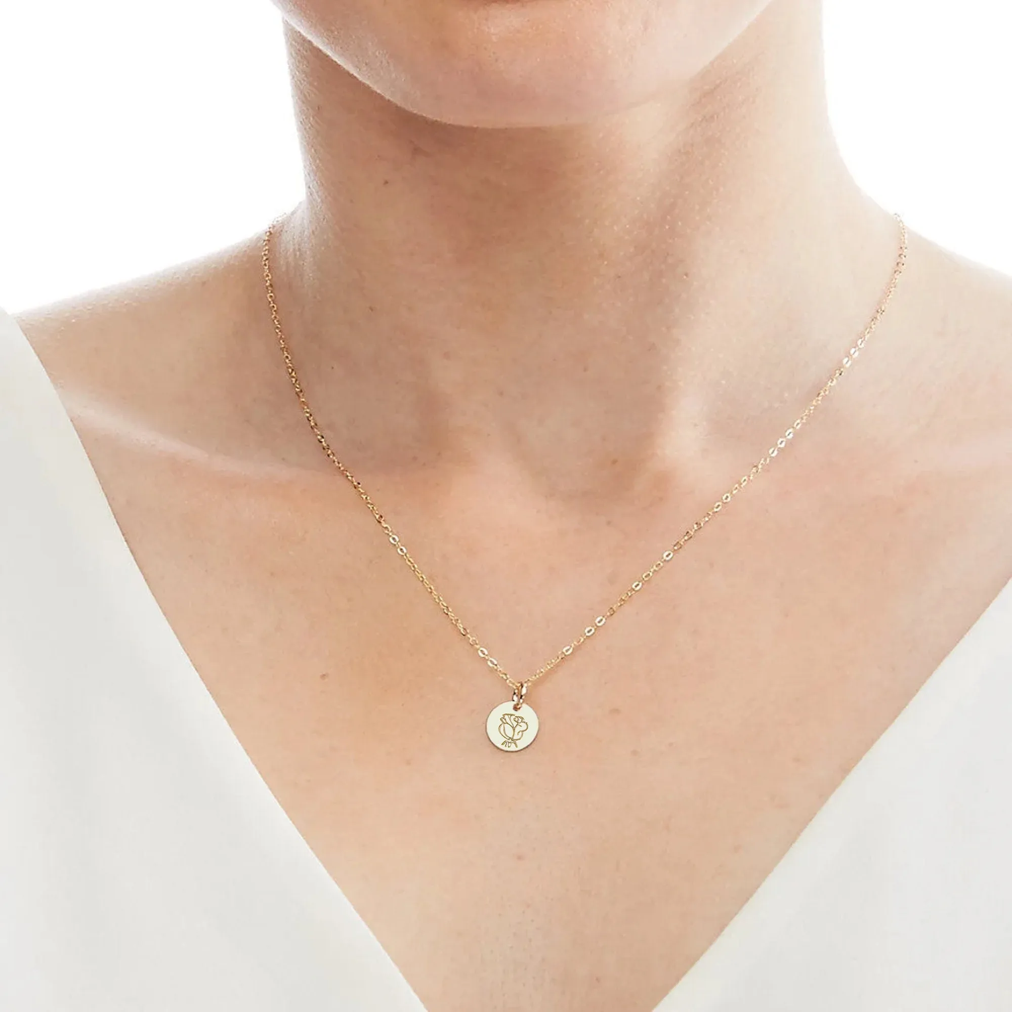 Birth Month Flower / Floral Pendants Necklace - CG482N3-8. Starts at