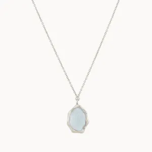 Blue Chalcedony Mood Necklace (Silver)