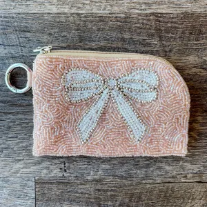 Bow Beaded Keychain Pouch