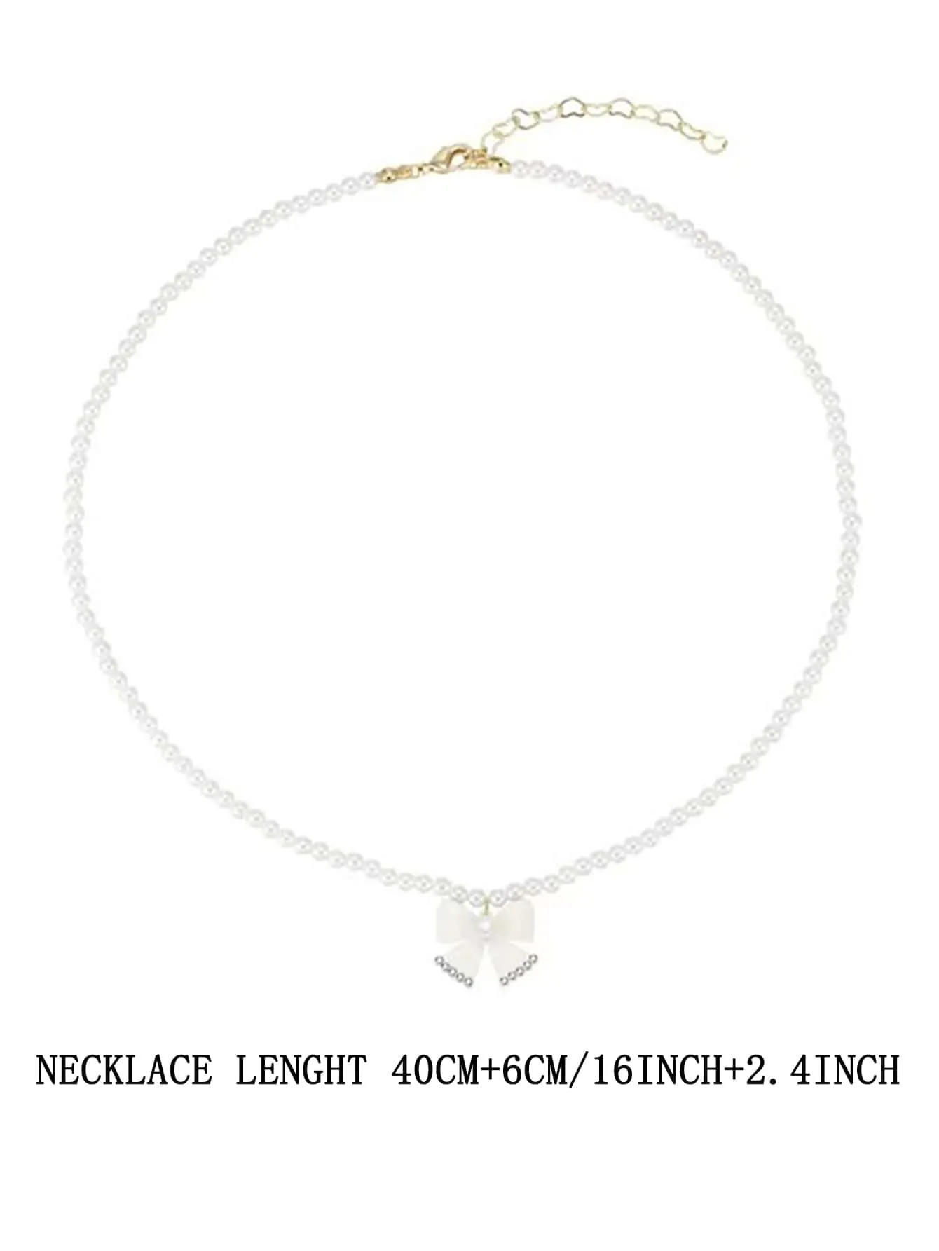 Bow Decor Pearl Beaded Necklace for Women Jewelry for Women Gift for Her