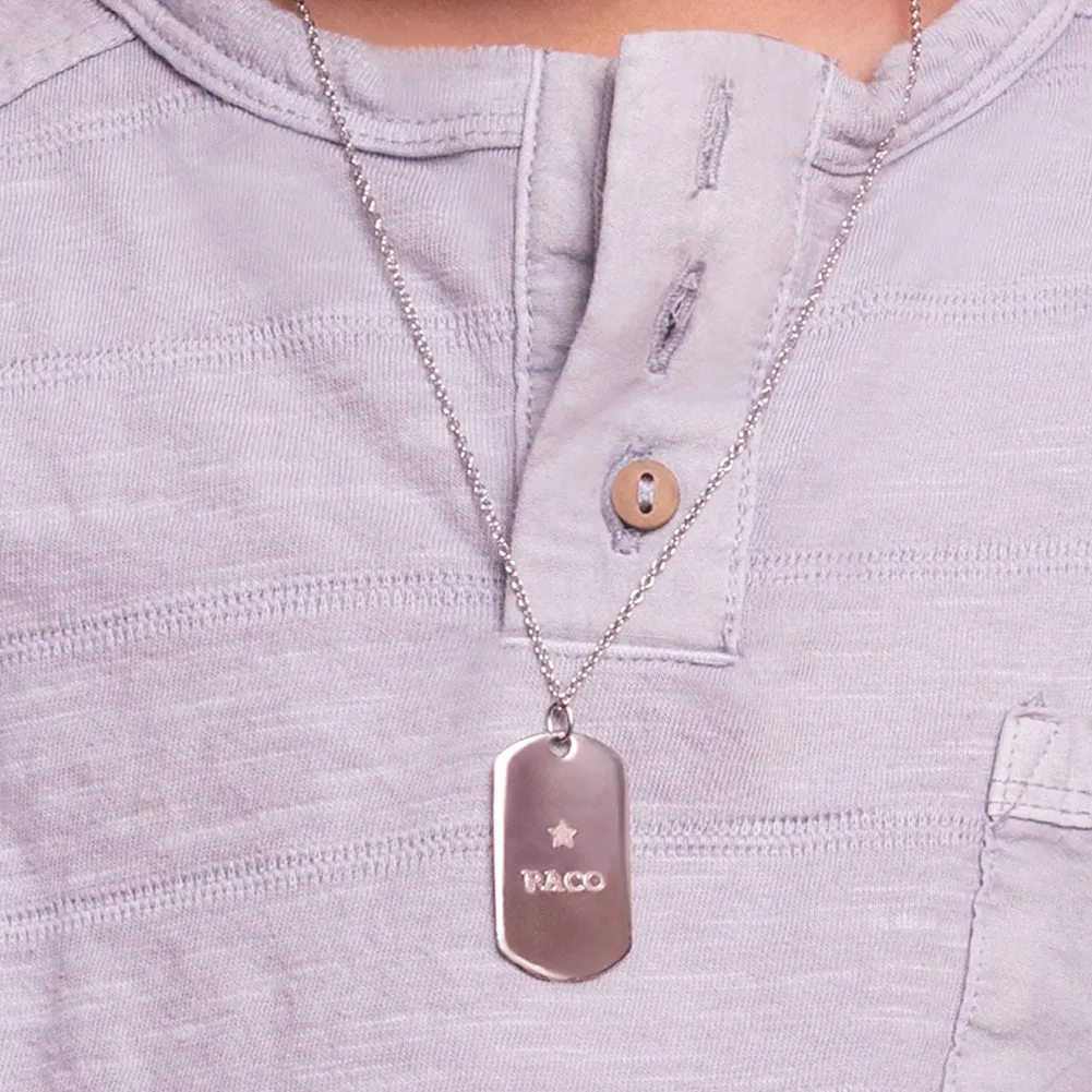 Boy's Dog Tag Kids / Children's / Girls Pendant/Necklace Engravable - Sterling Silver