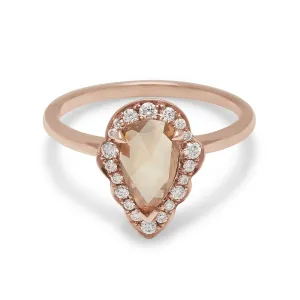 Camellia Petal Ring - Rose Gold & Champagne Diamond (0.73ct)