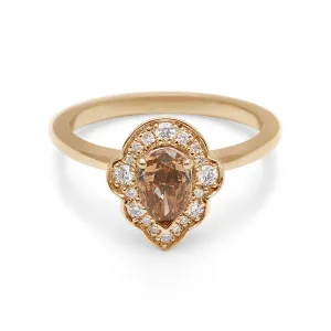 Camellia Petal Ring - Yellow Gold & Champagne Diamond (0.68ct)