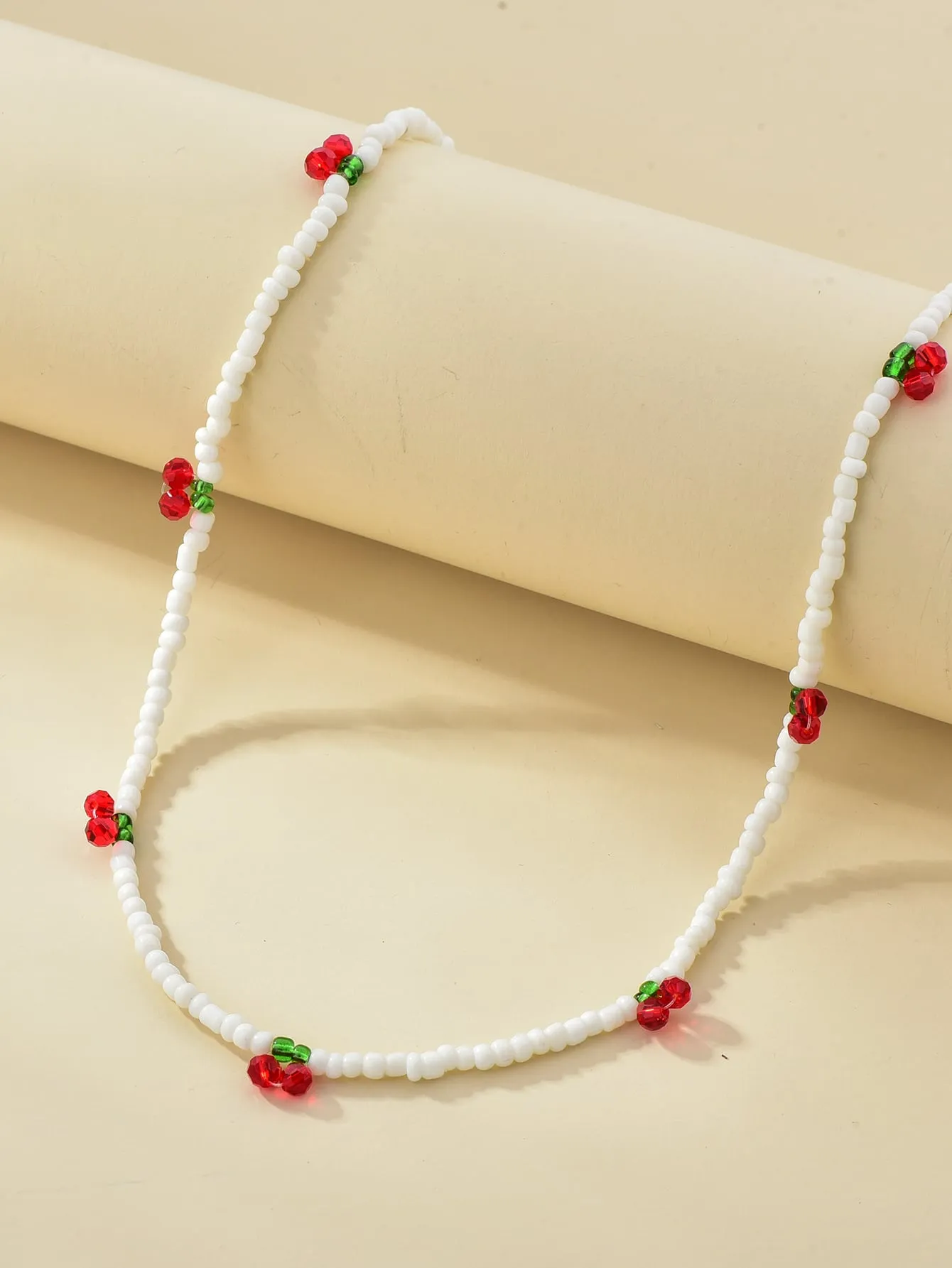 Cherry Decor Beaded Necklace for Women Girls Accessories Jewelry Gifts Gift for