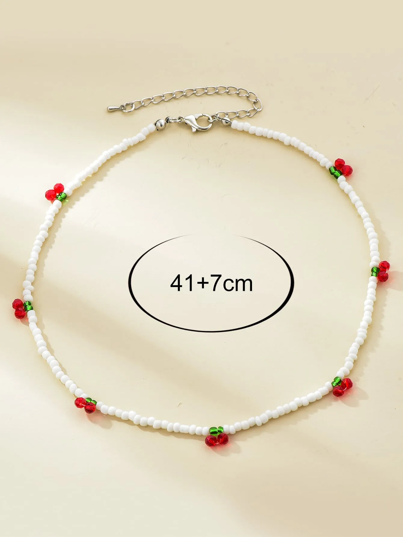 Cherry Decor Beaded Necklace for Women Girls Accessories Jewelry Gifts Gift for