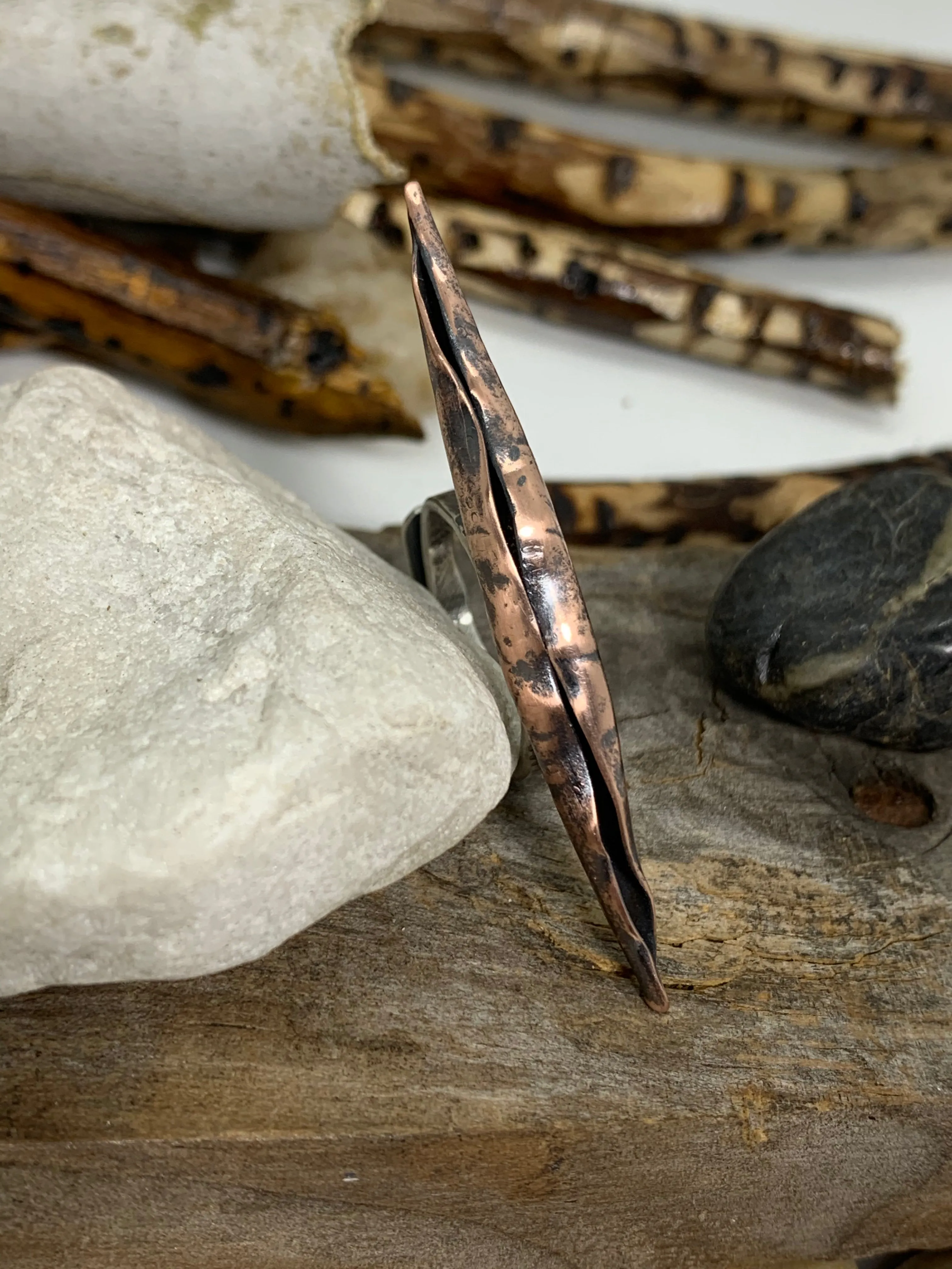 Copper Silver Metal Formed Adjustable Ring