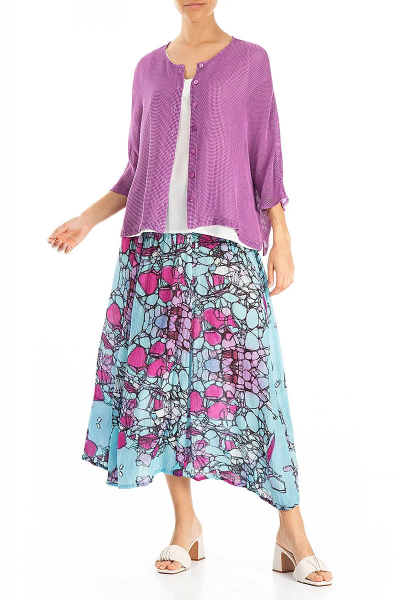 Crinkled Gemstone Silk Viscose Skirt