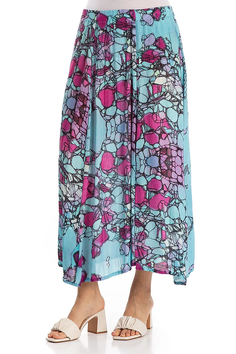 Crinkled Gemstone Silk Viscose Skirt