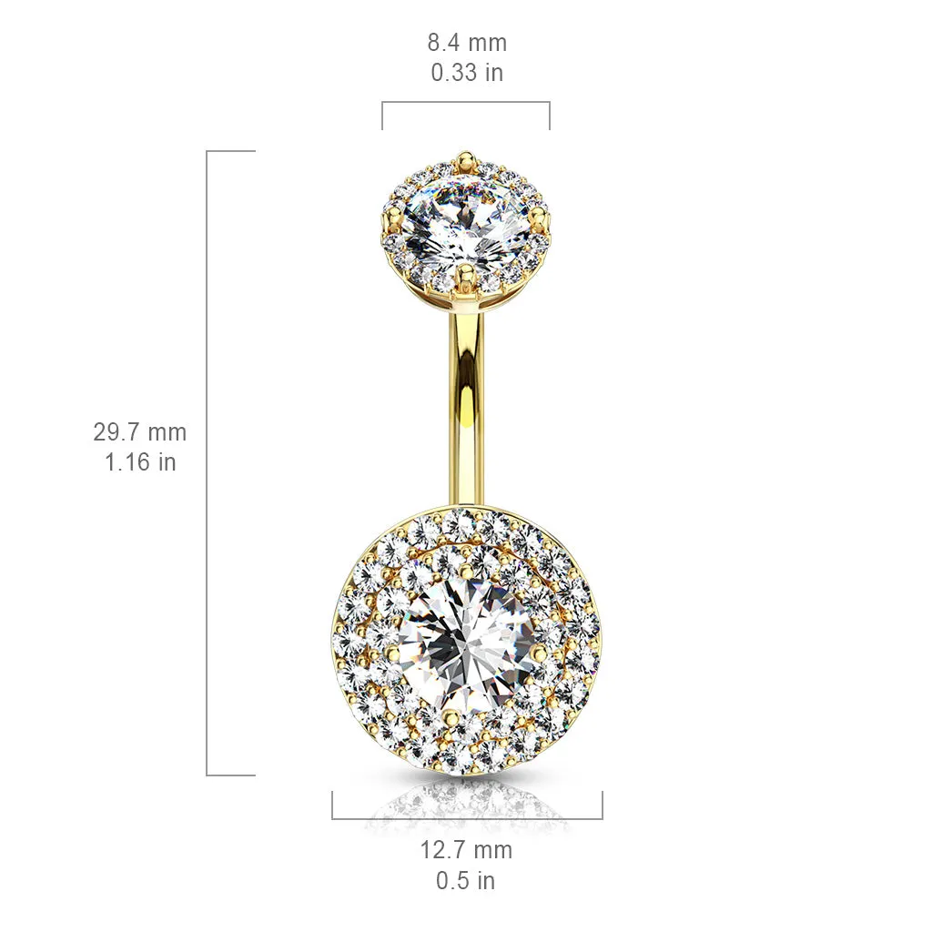 Crowned Jojo Halo Belly Bar with Rose Gold Plating