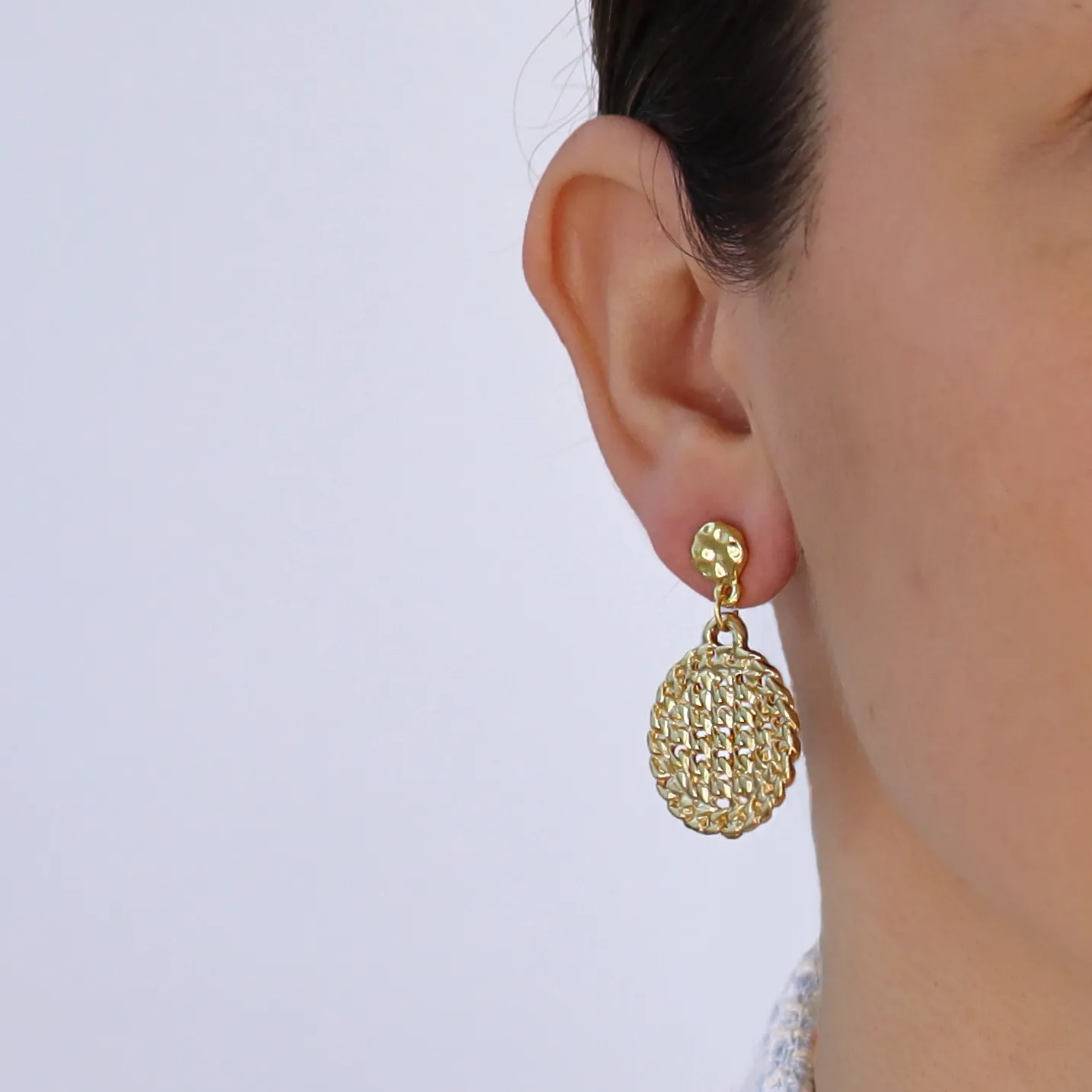 Cuban Disc Earrings