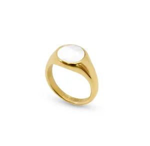 DEMI GOLD PEARL SIGNET RING