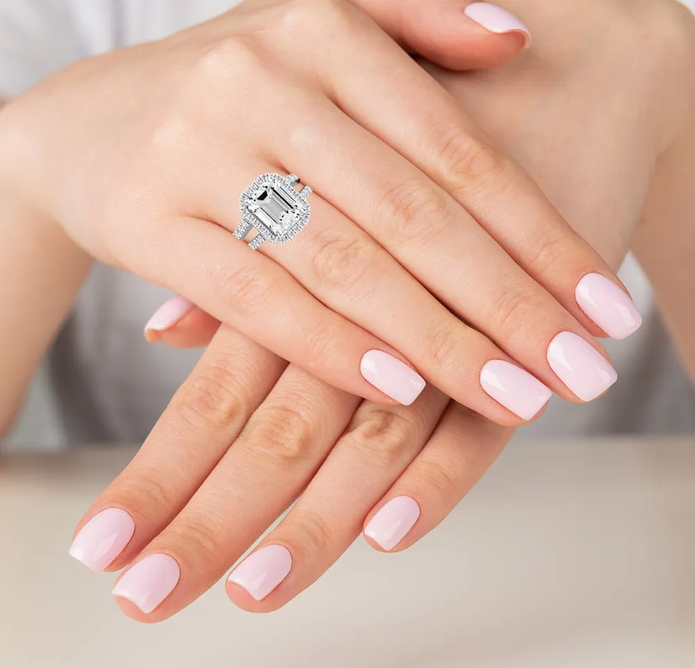 Freesia - Emerald Lab Diamond Engagement Ring (IGI Certified)