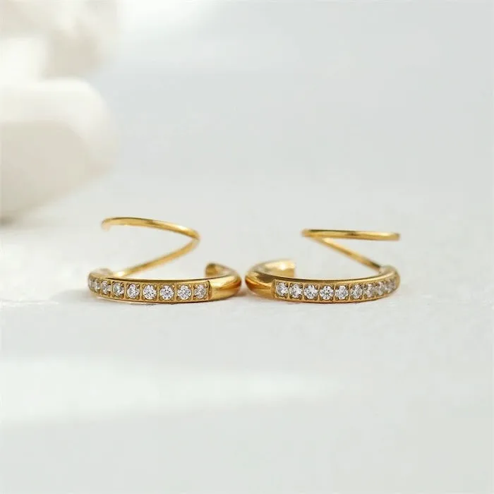 Geometric Spiral Line Earrings