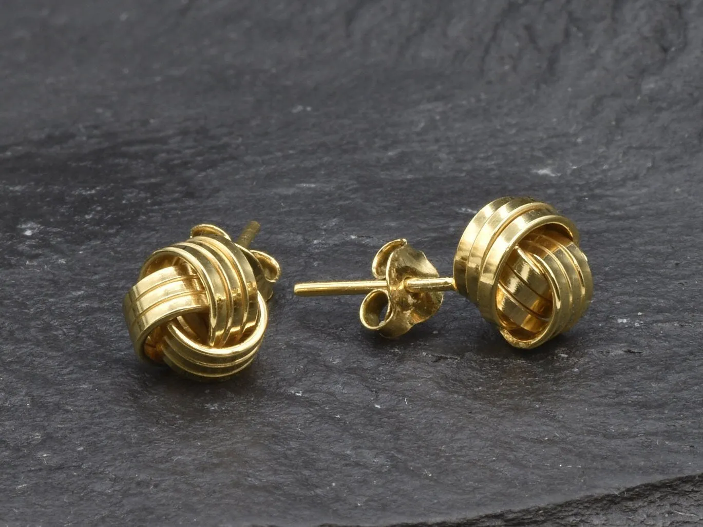 Gold Knot Earrings - Dainty Stud Earrings, Minimalist Earrings