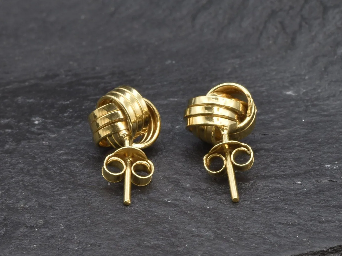 Gold Knot Earrings - Dainty Stud Earrings, Minimalist Earrings