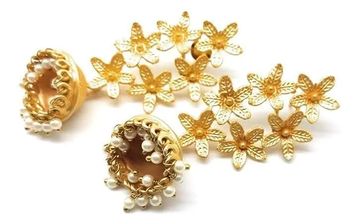 Handmade golden brass stylish earrings
