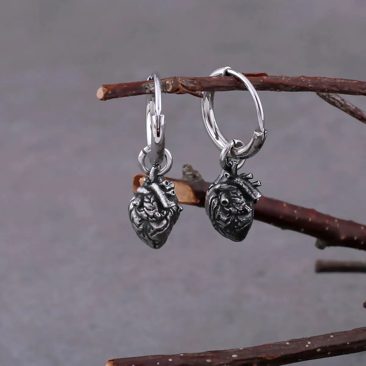 Hip Hop Heart Minimalist Drop Viking Earrings