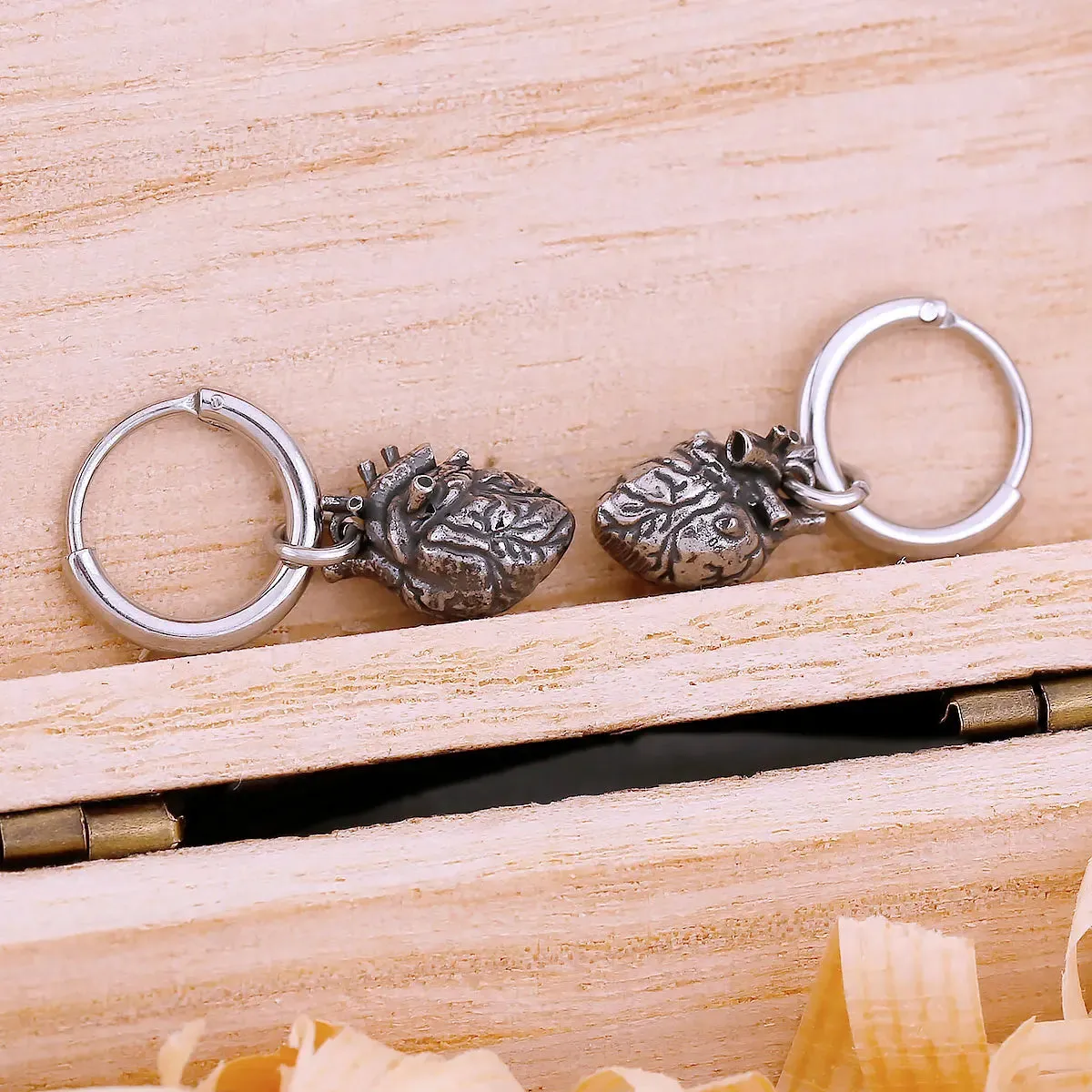 Hip Hop Heart Minimalist Drop Viking Earrings