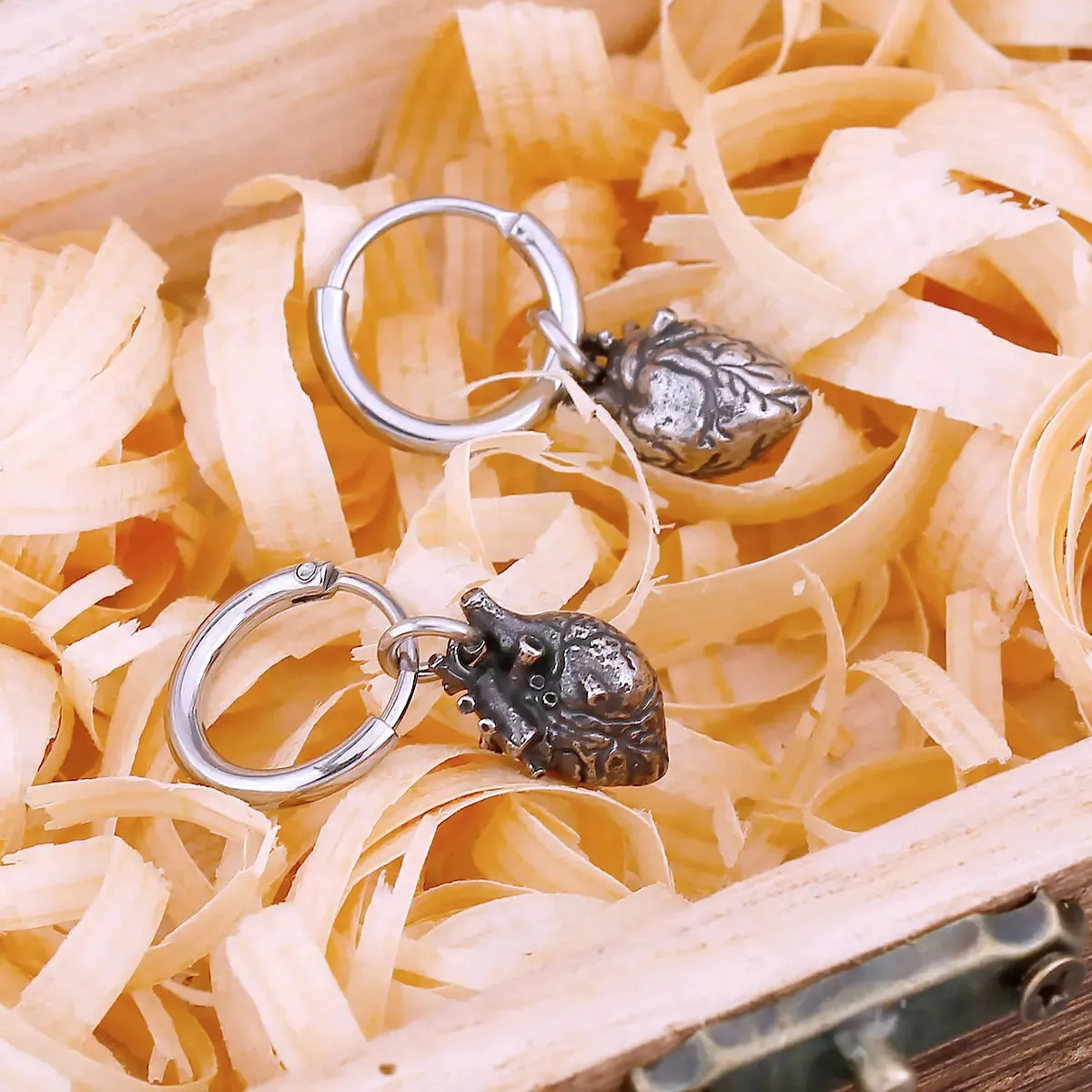 Hip Hop Heart Minimalist Drop Viking Earrings