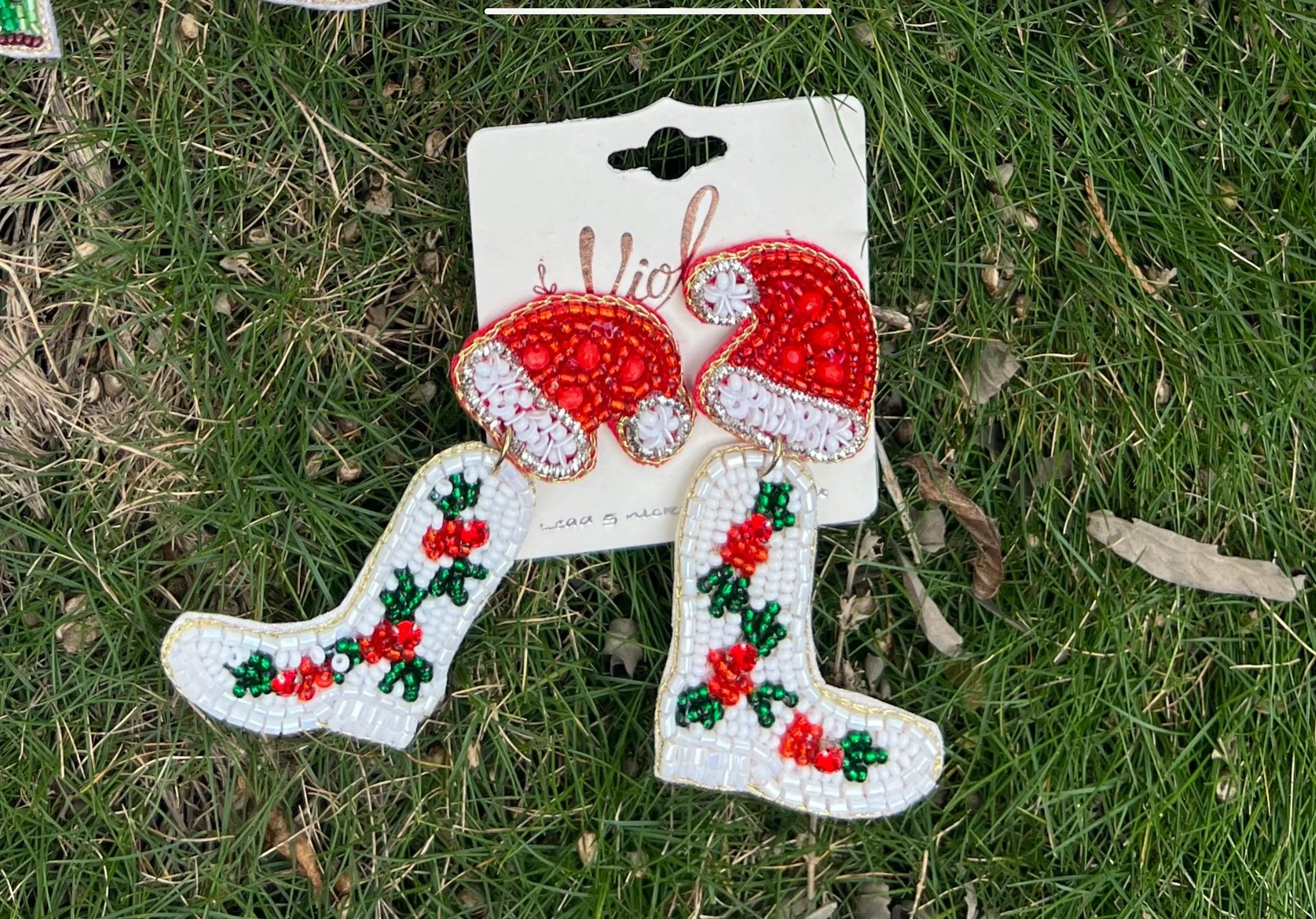 Holiday Cowgirl Boot Earrings