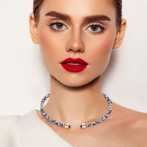 iLLASPARKZ Bling Studded Rhinestone Tip Open Choker Necklace