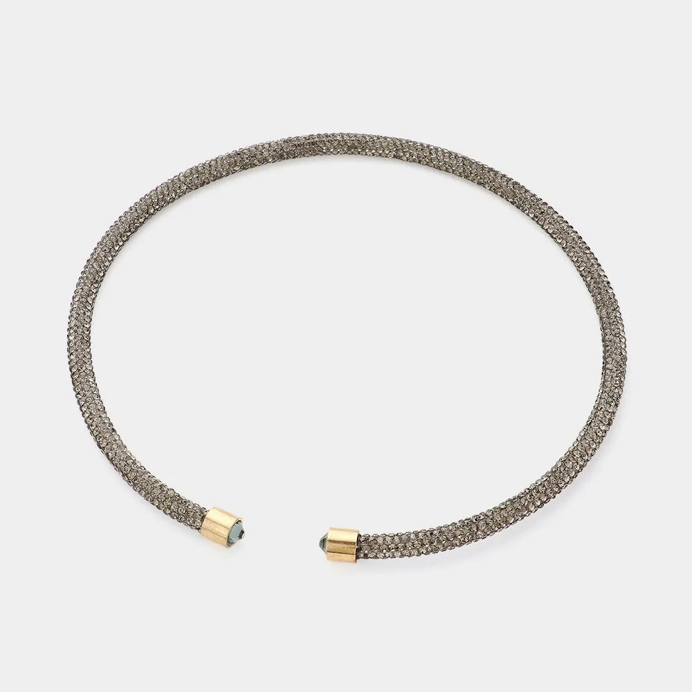 iLLASPARKZ Bling Studded Rhinestone Tip Open Choker