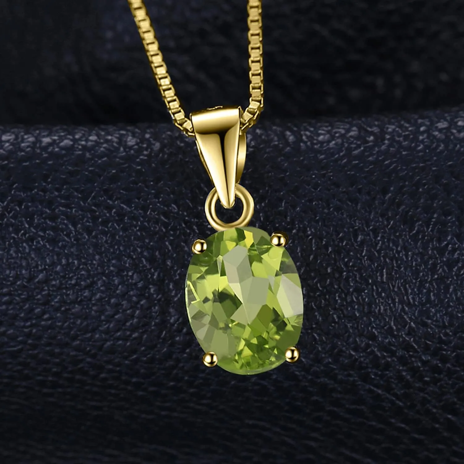 JewelryPalace Natural Gemstone Garnet Peridot Amethyst Citrine Blue Topaz Birthstone Solitaire Pendant Necklace Jewelry Set, 14k Gold Plated 925 Sterling Silver Necklaces for Women, 18 Inch Box chain