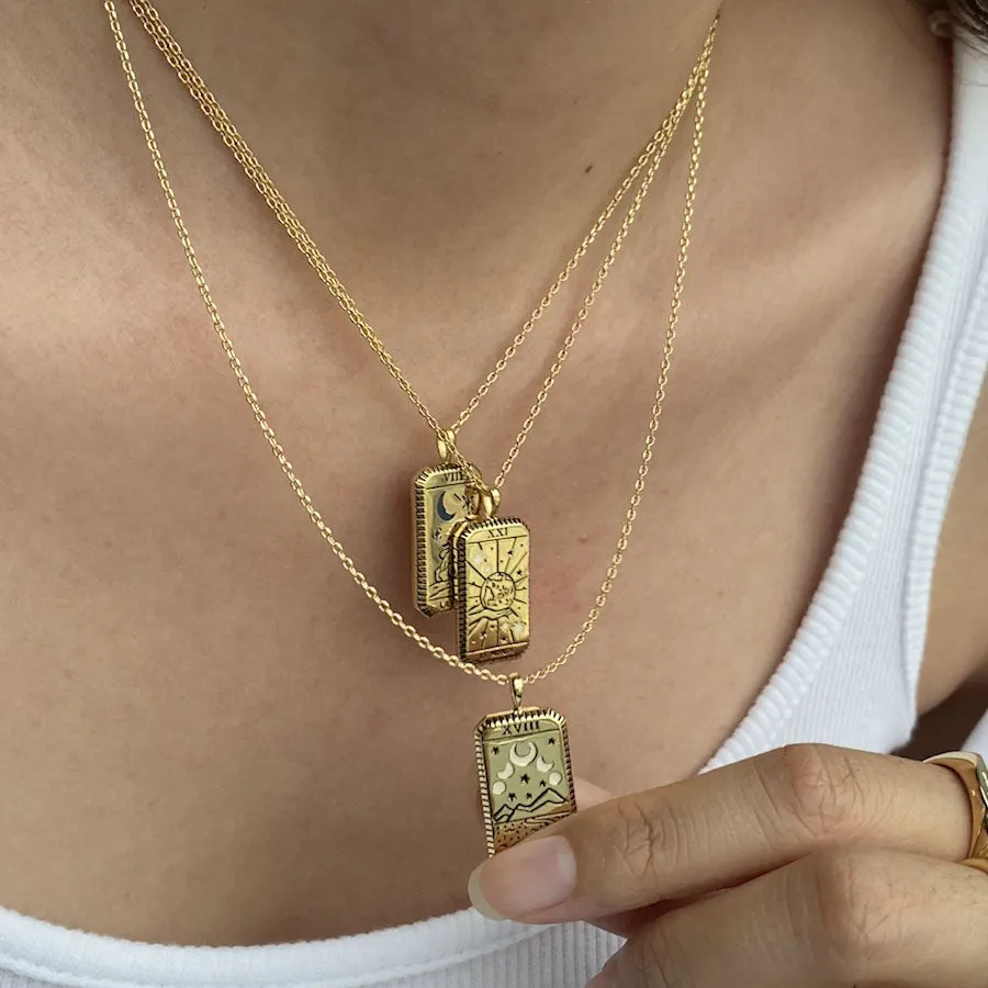 La Luna Gold Tarot Necklace