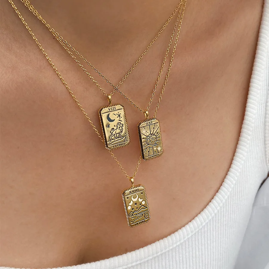La Luna Gold Tarot Necklace