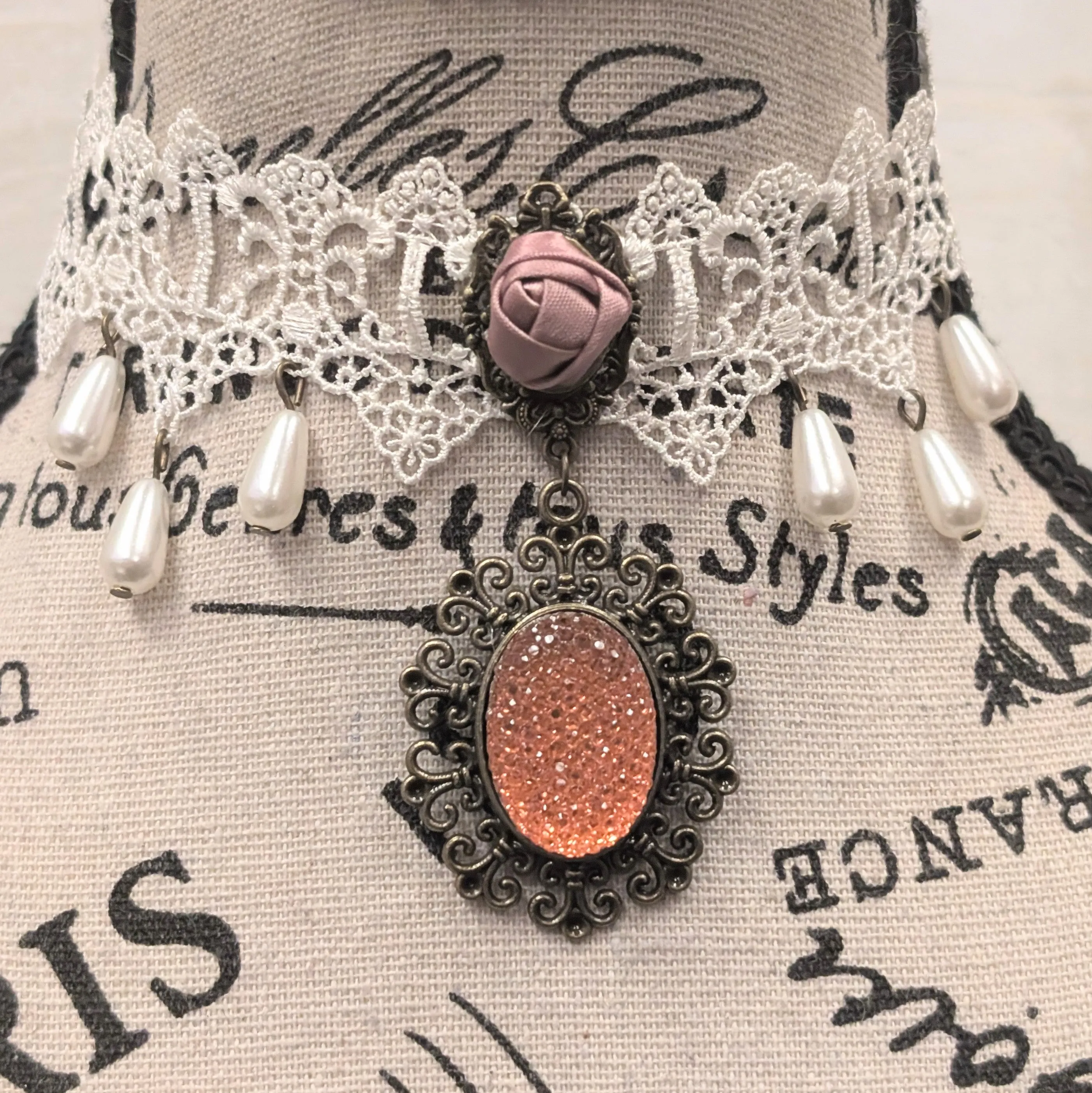 Lace White Choker