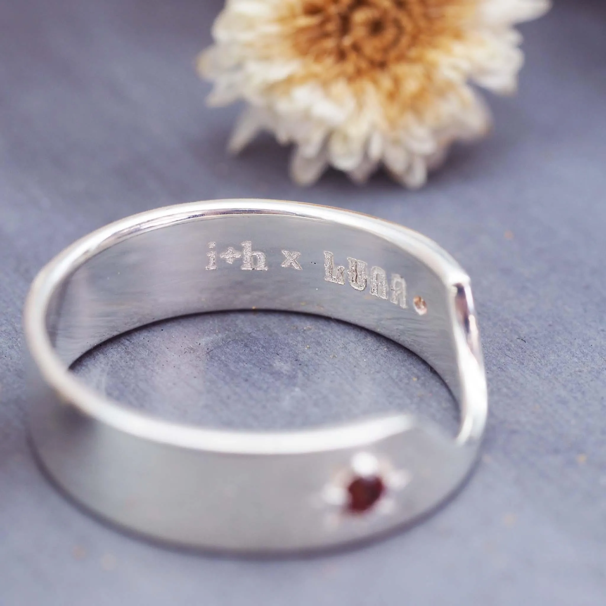LIMITED EDITION ‘i h x LUNA’ Garnet Serpent Ring Set