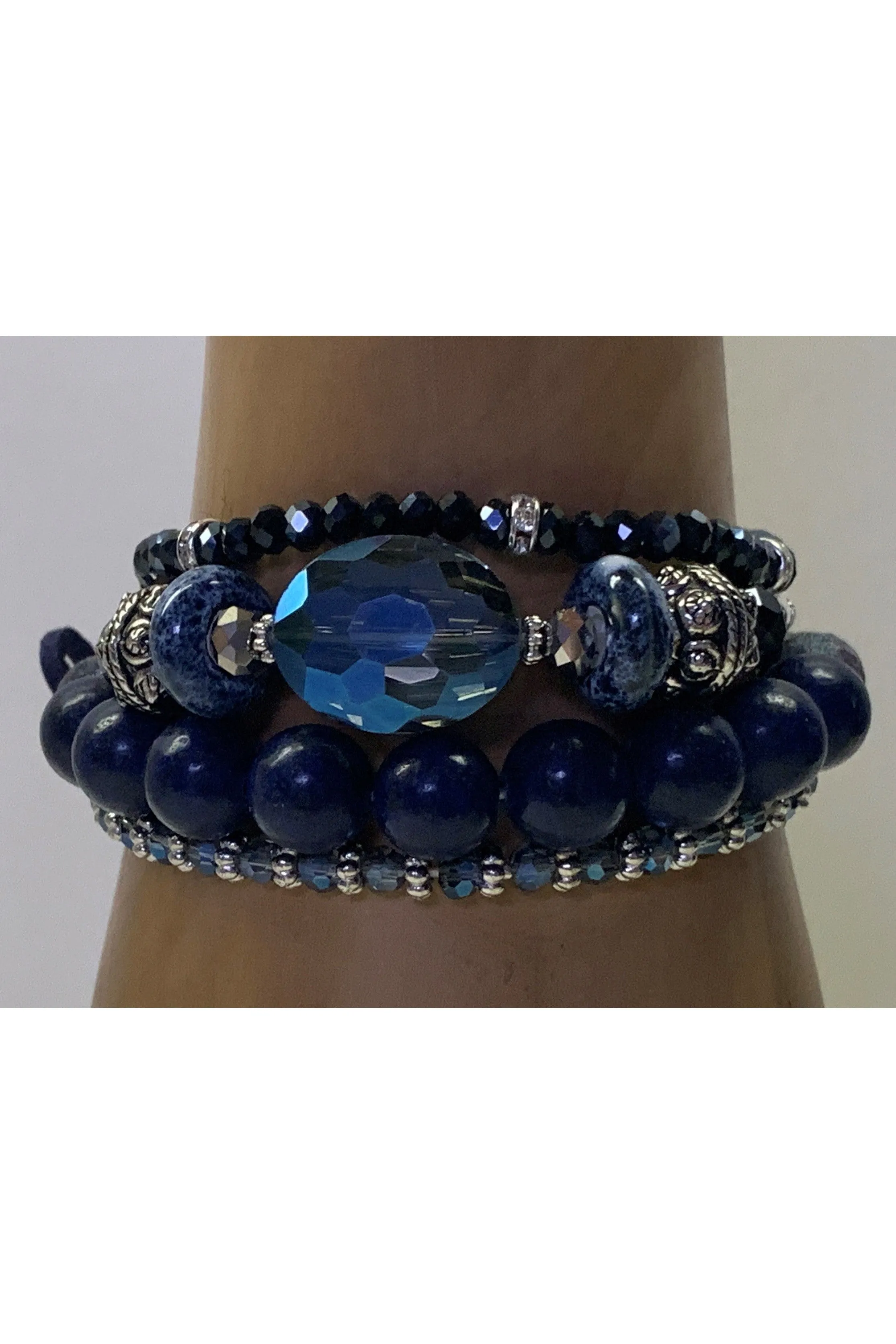 Lost And Found Four Strand Stretch Bracelet In Navy
