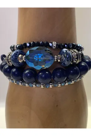 Lost And Found Four Strand Stretch Bracelet In Navy