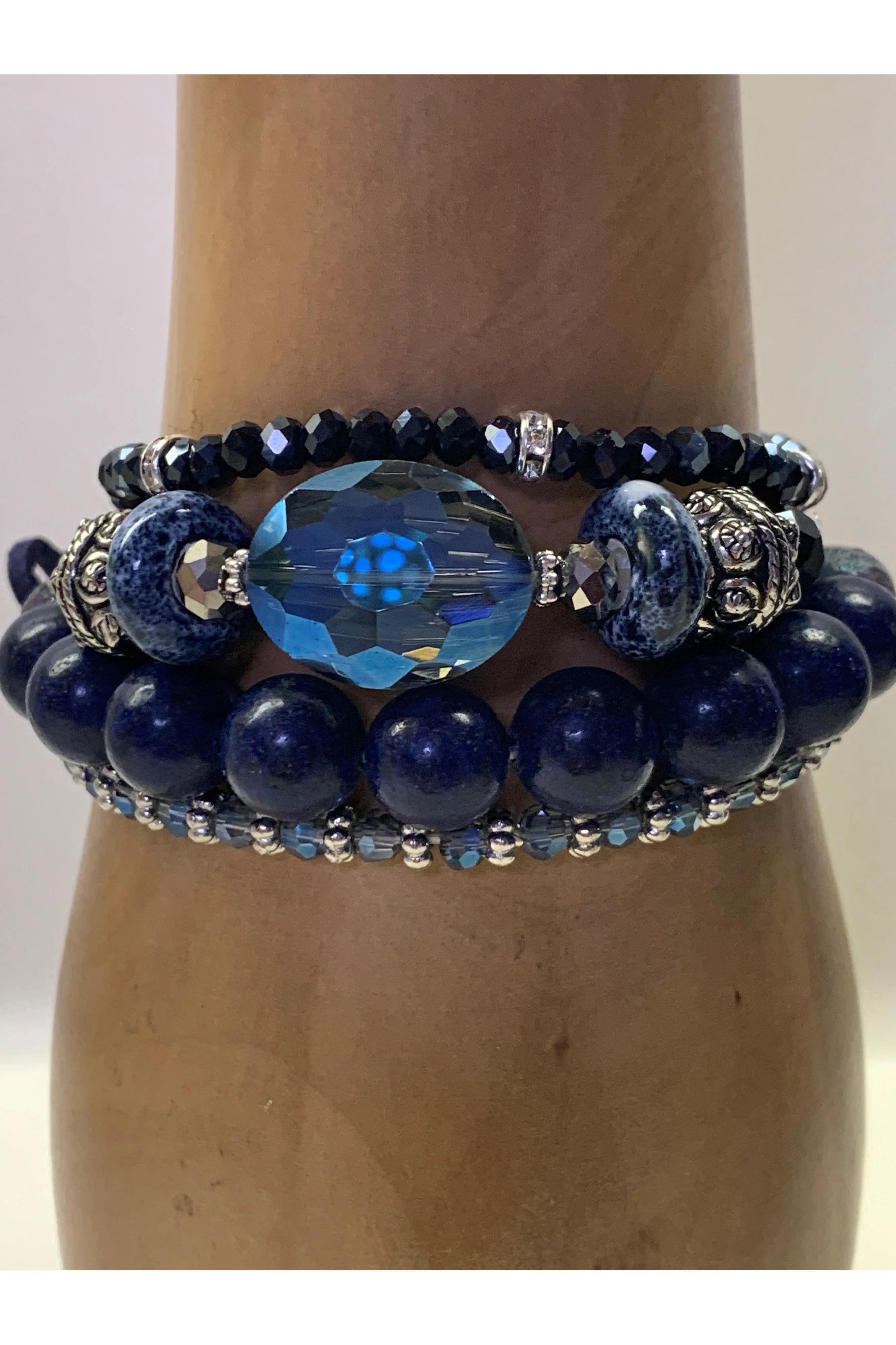 Lost And Found Four Strand Stretch Bracelet In Navy