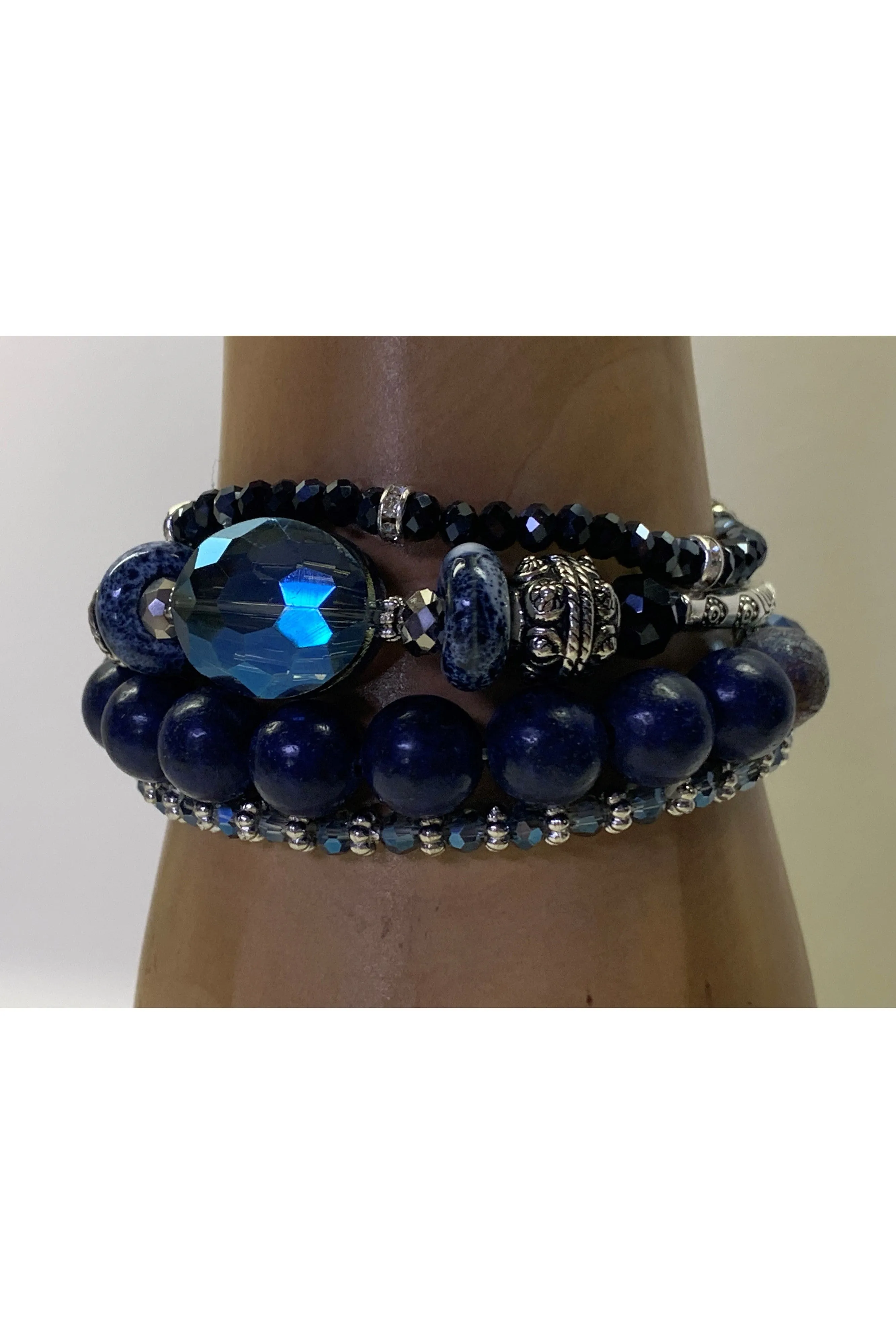 Lost And Found Four Strand Stretch Bracelet In Navy