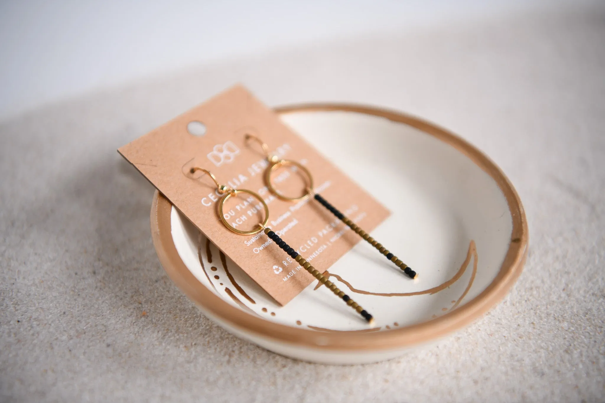 Midnight Moon Multi Seed Bead Drop Earrings