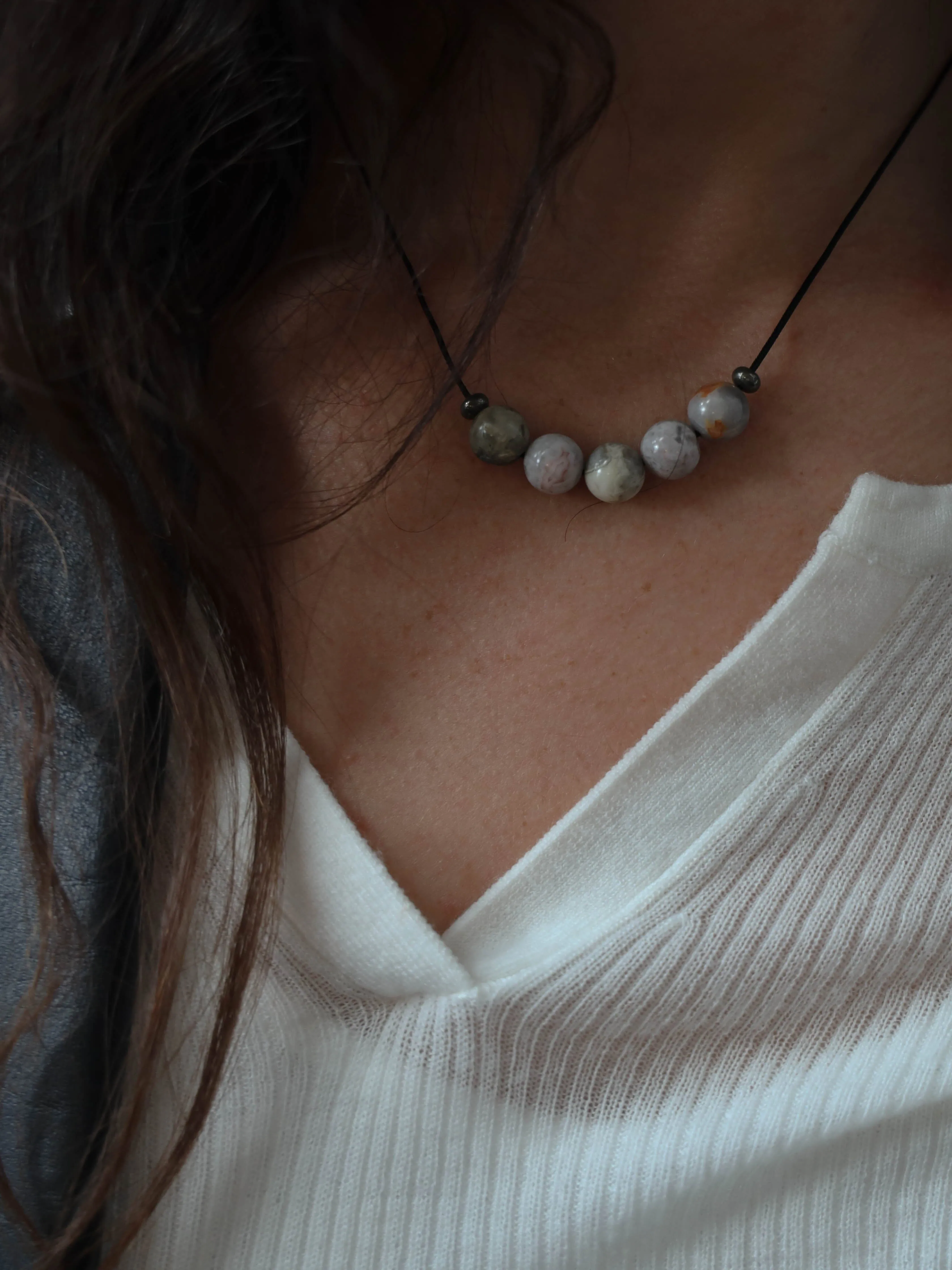 Mini Agate Beaded Necklace