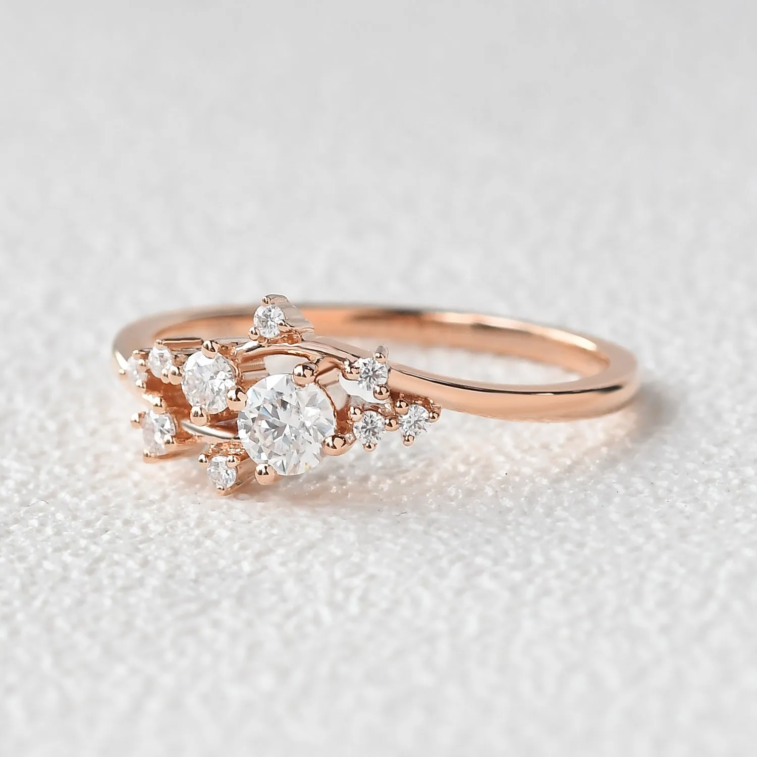 Moissanite Floral Inspired Cluster Ring