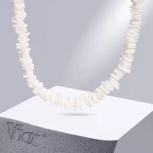 Natural Square Irregular Shell Beaded Chain Necklaces